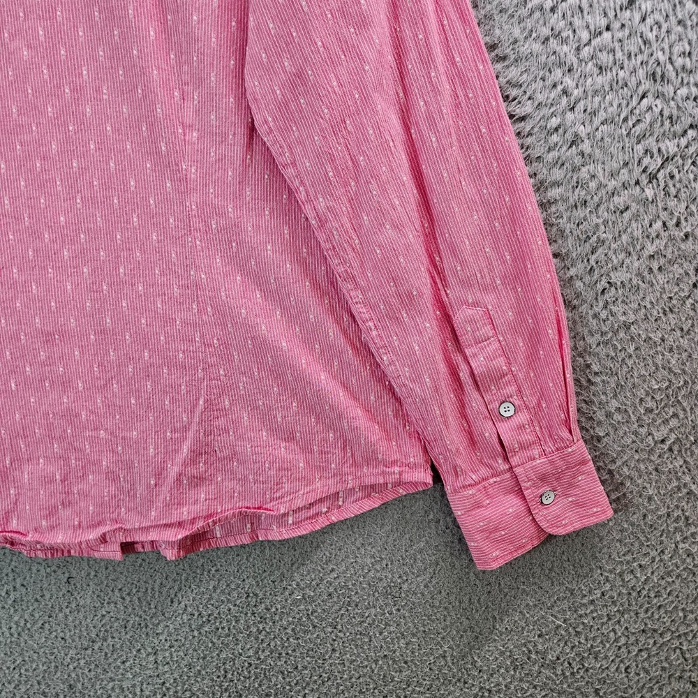 Orvis Shirt Women Medium Button Up Long Sleeve Red White Striped - Picture 6 of 9
